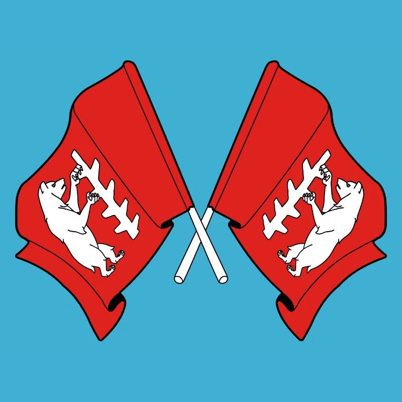 Deux drapeaux croisés du Warwickshire
