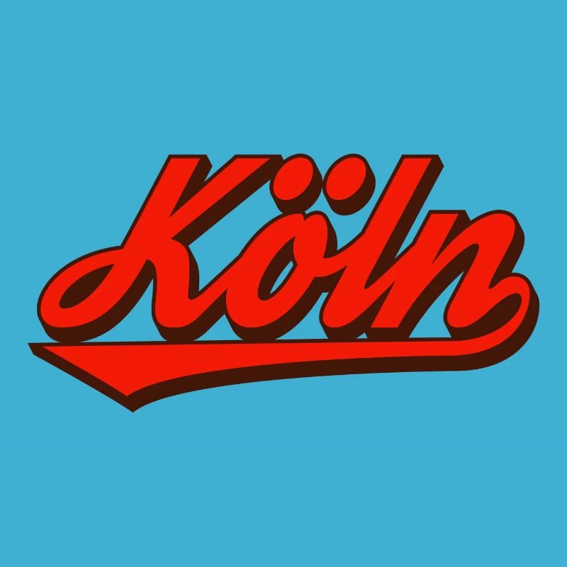 Köln Retro Script Logo Rot