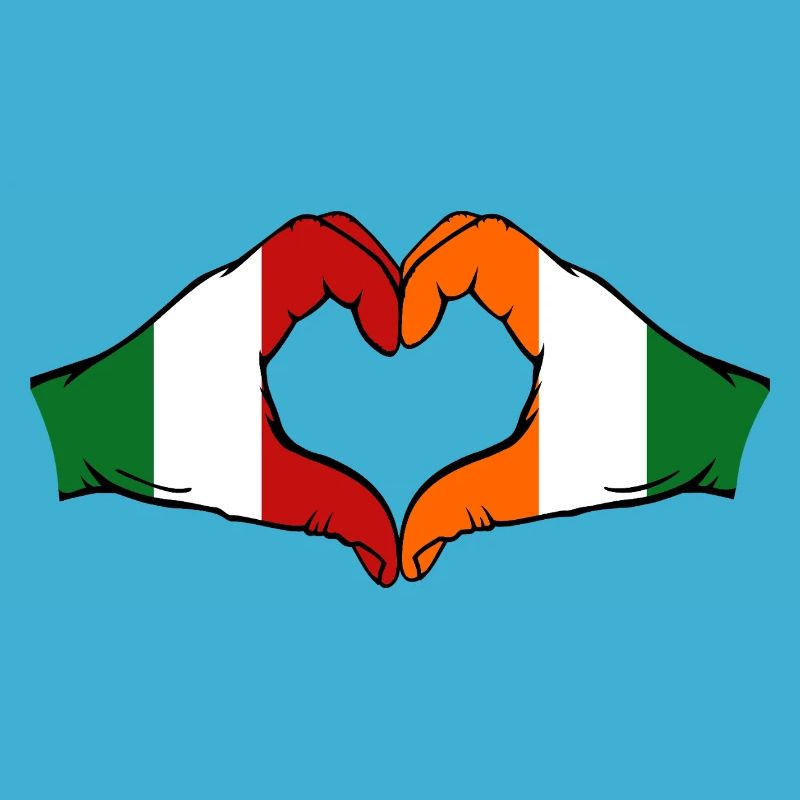 Mains du drapeau de la Côte d’Ivoire de l’Italie