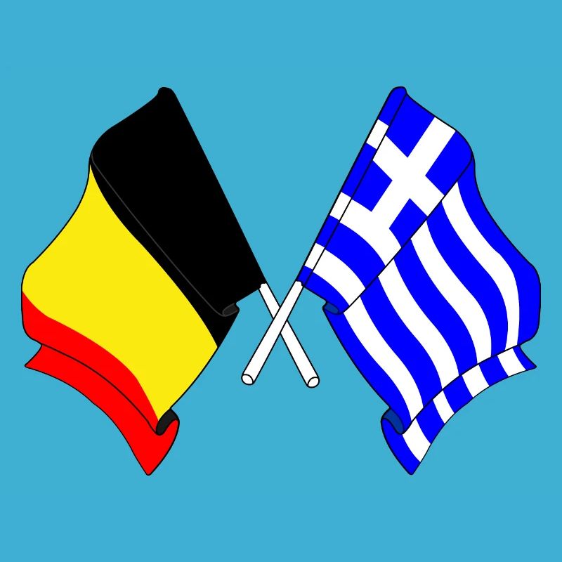 Drapeau Belgique, drapeau Grèce