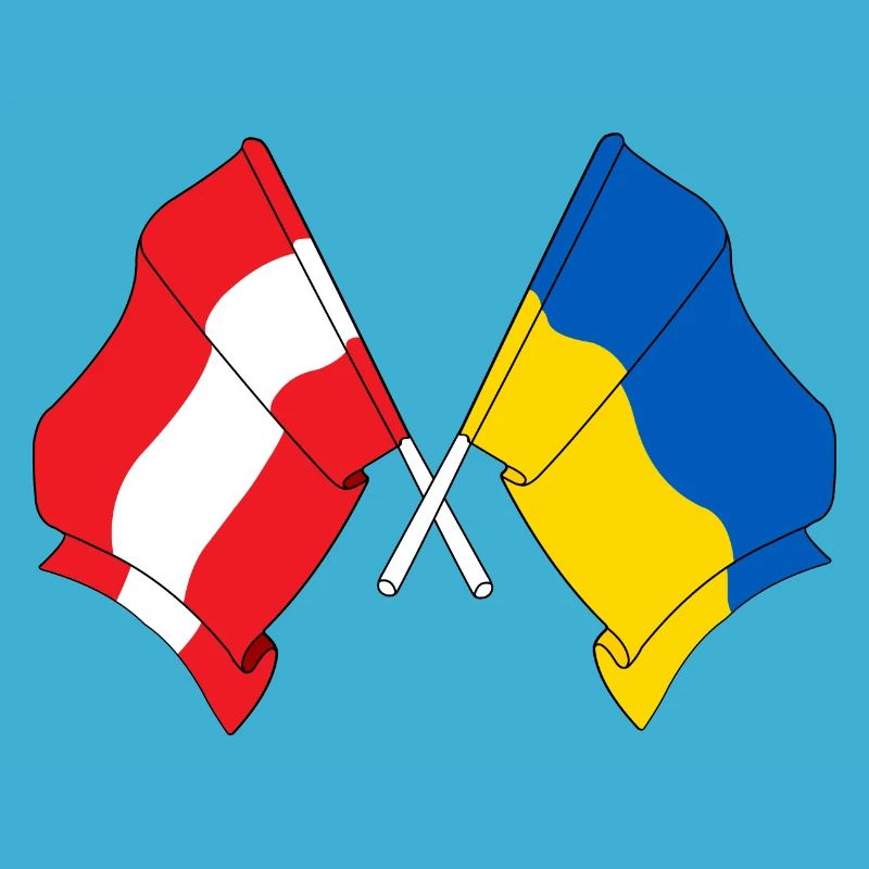 Drapeau Autriche drapeau Ukraine