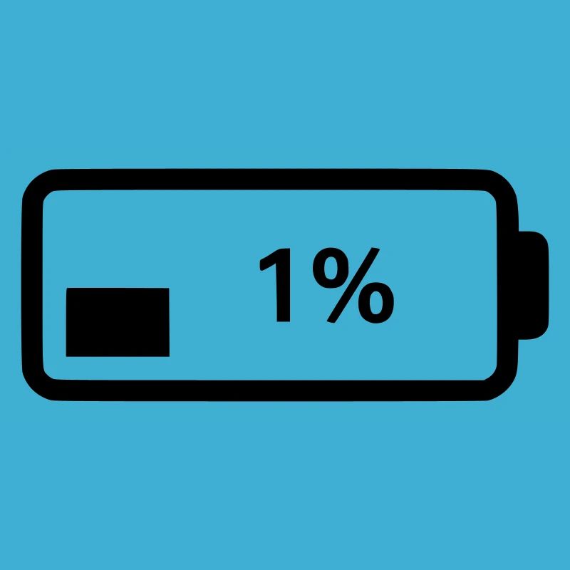 Battery symbol charge level 1%