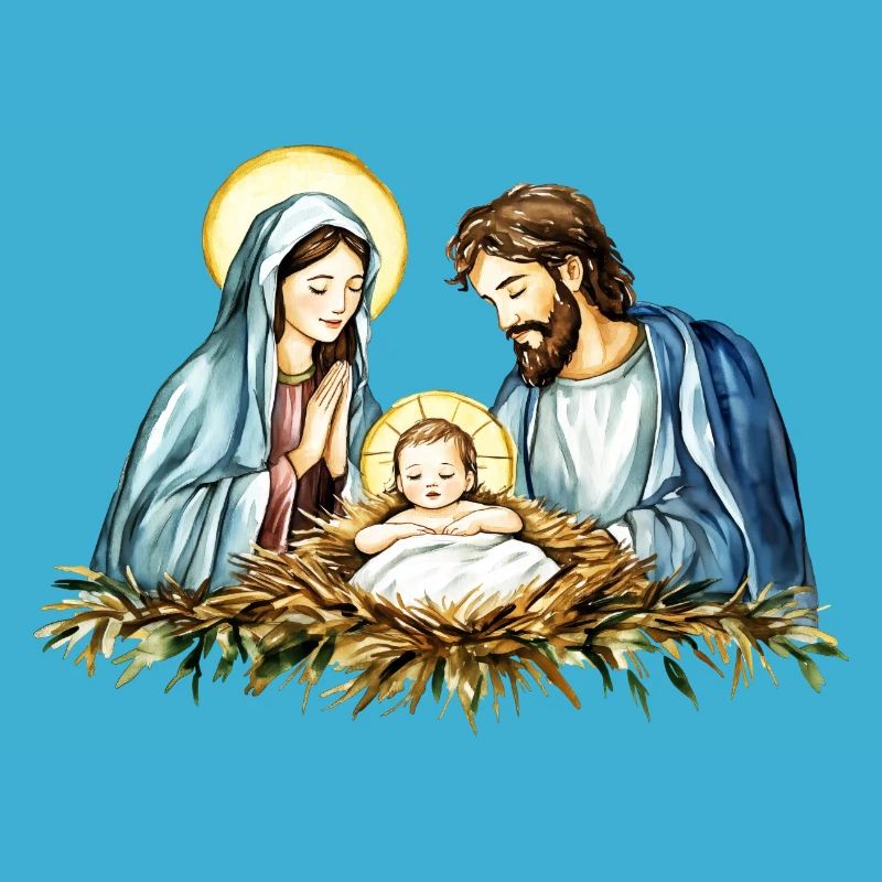 Weihnachtspullover Weihnachten an der Krippe Jesus