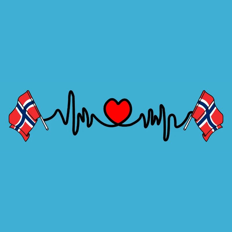 Herzfrequenz Cardio Flagge Norwegen