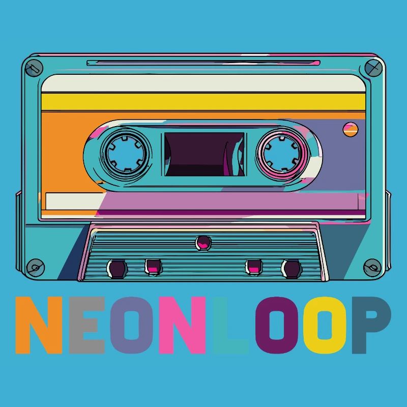 Conception de cassette en boucle néon