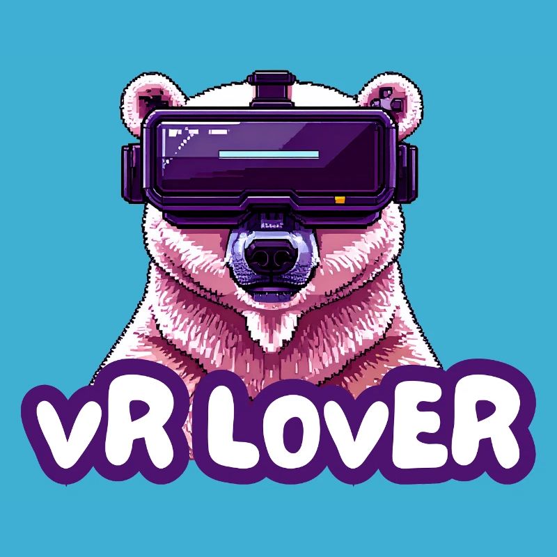 VR Bär mit Virtual Reality Brille