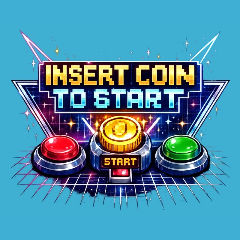 Arcade Start Button Neon Retro