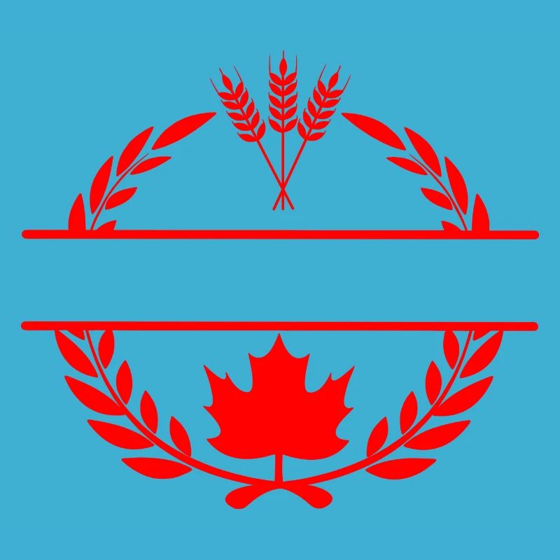 Canada maple leaf grain laurel wreath