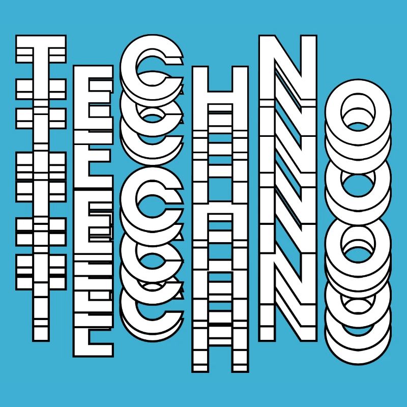 Futuristic Techno Typography Design