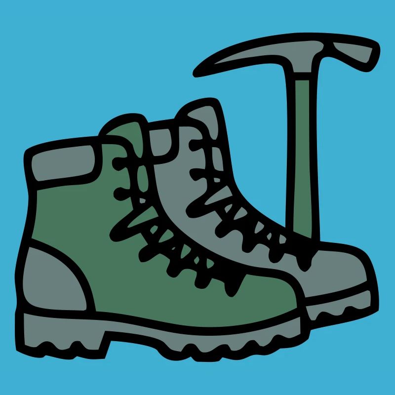 Wanderschuhe Eispickel Bergsteiger Alpen Wanderer