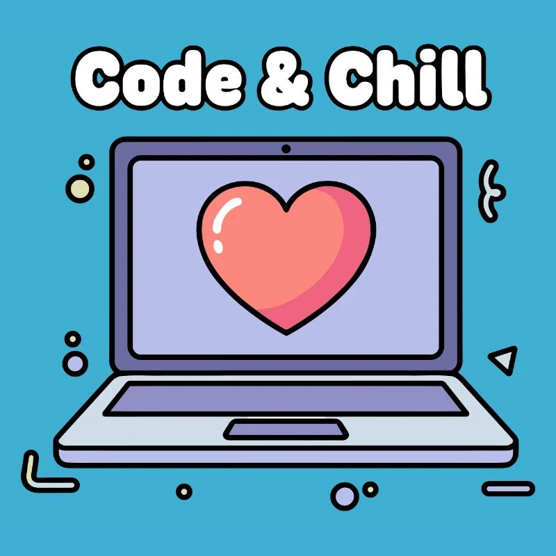 Code & Chill Heart Laptop