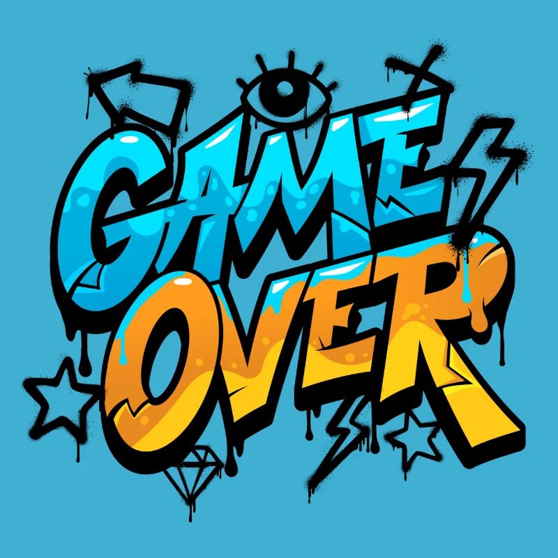Game Over Graffiti Splash Tee