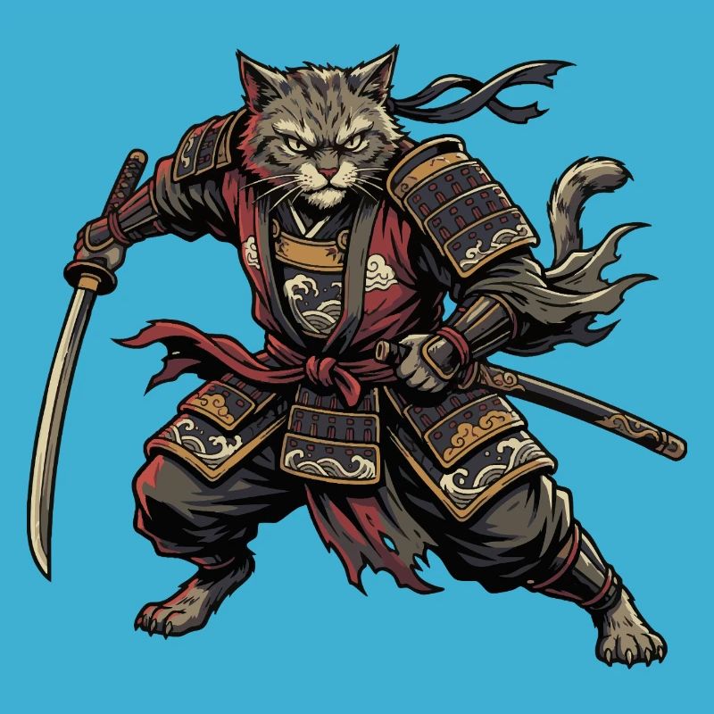 Cat Samurai Warrior