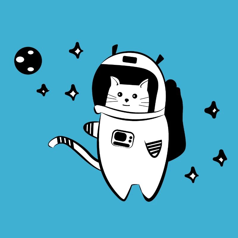Chat cool dans l'espace
