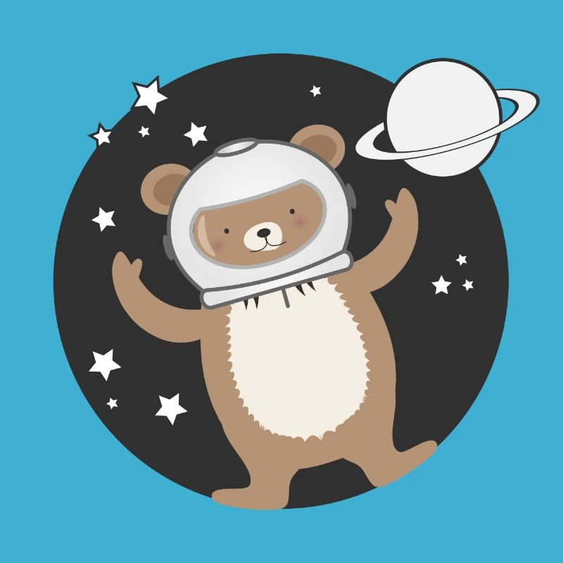 Mignon Astronaute Bear dans le style comique