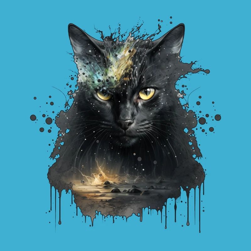 Chat noir dans la conception de l’espace