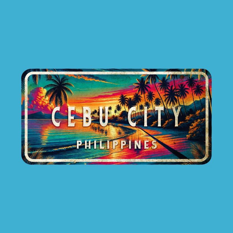 Cebu City – Tropical Retro Schild