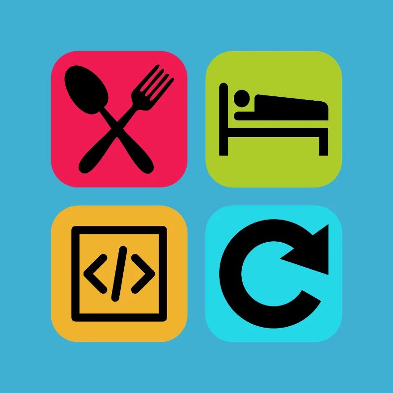 Eat Sleep Code Repeat Funny Quote Dev