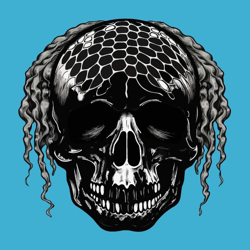 Skull with Mesh Pattern Dreadlocks