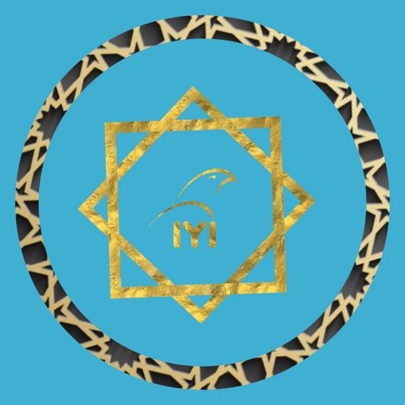 Geometric gold logo with pattern frame