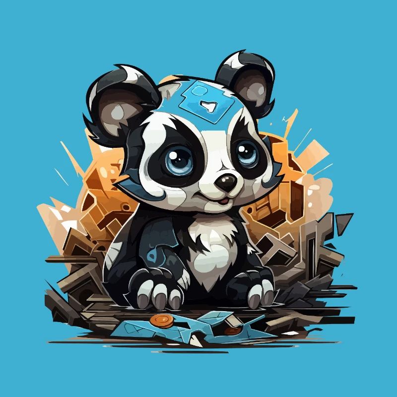 Charme de bloc de construction Panda