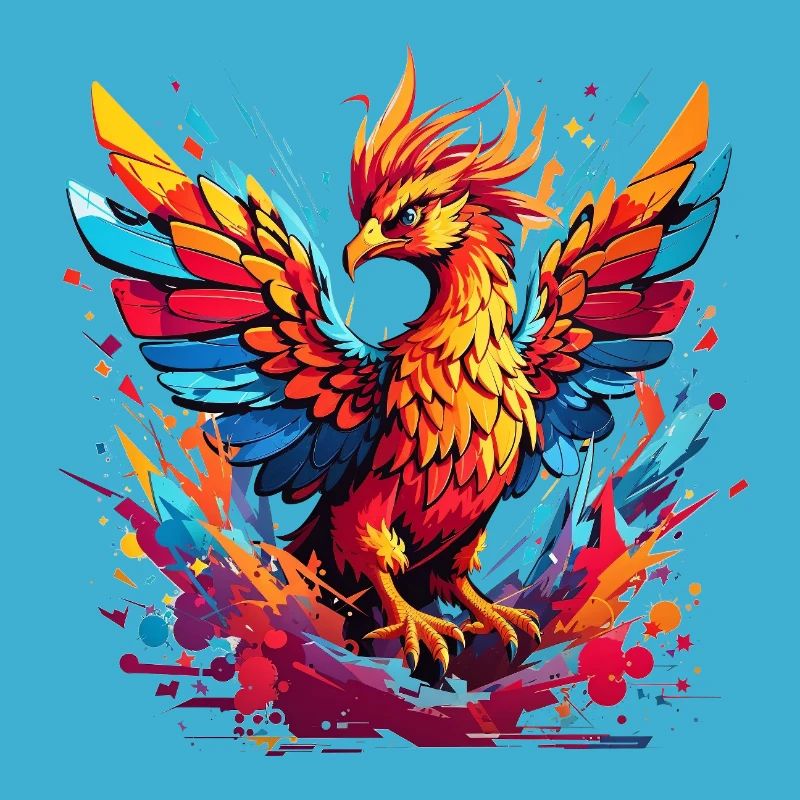 Feuerphönix Farbexplosion