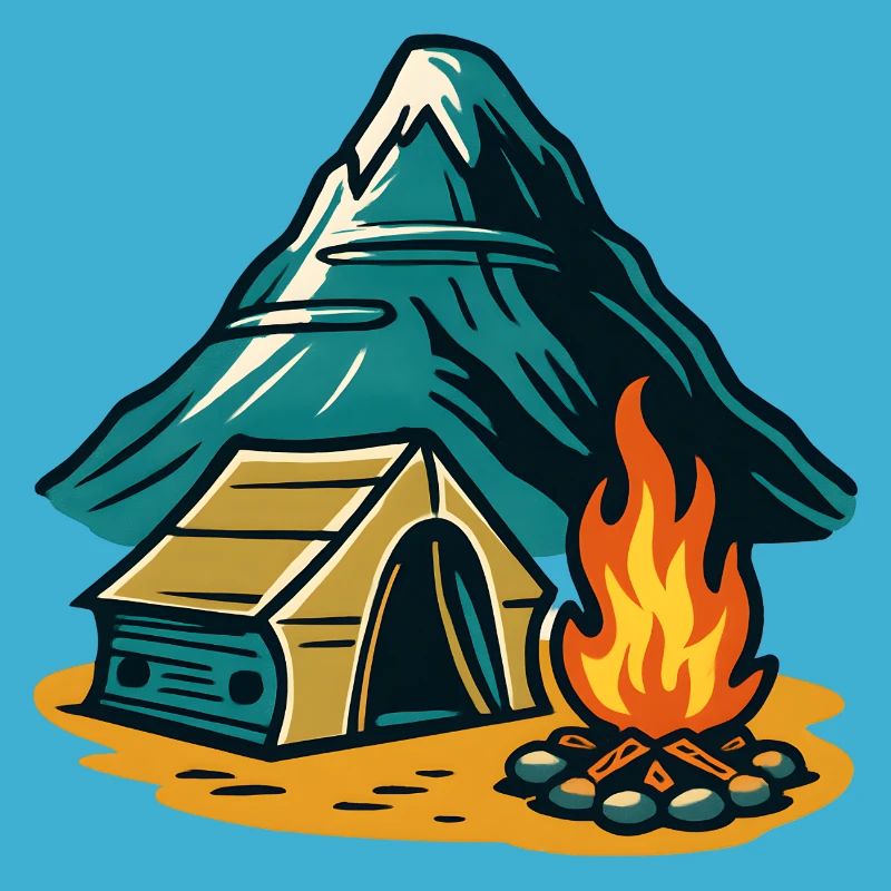 Mountain camping fire pit