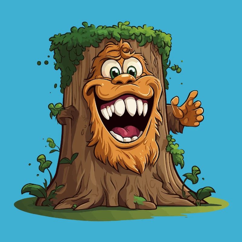 Giant tree with a broad grin