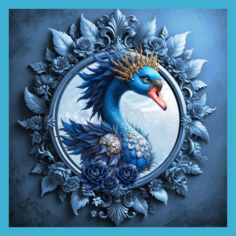 Blue Phoenix Crest in Frame