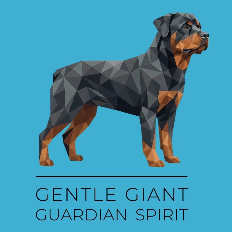 Art Low-Poly Rottweiler - Géant doux