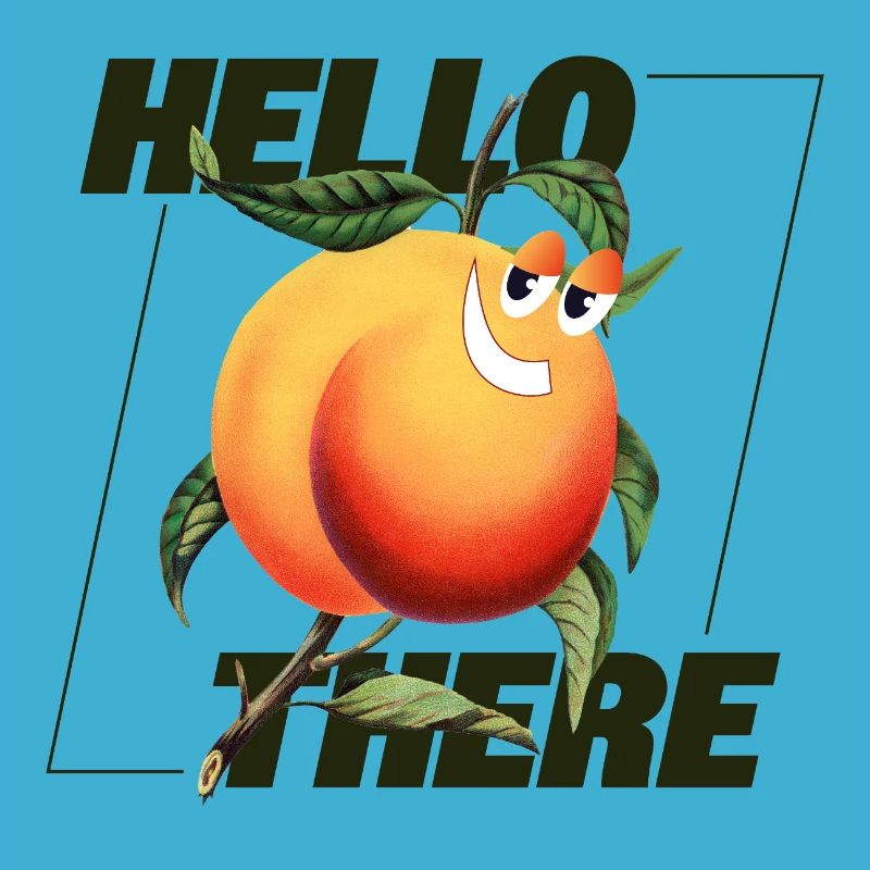 Peach Retro – Hello There Statement