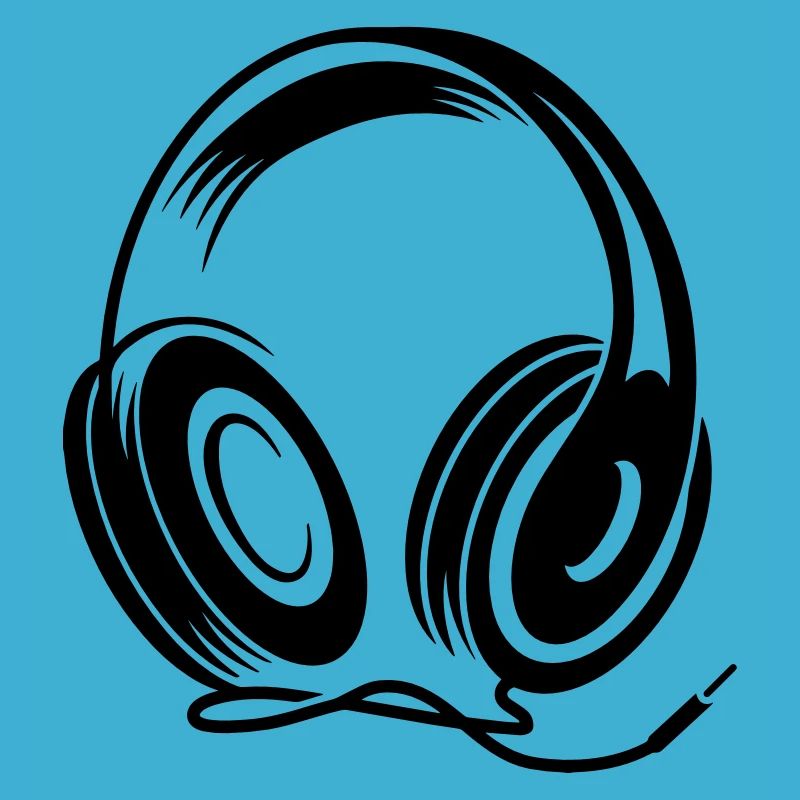Kopfhörer mit Kabel im Stencil Stil