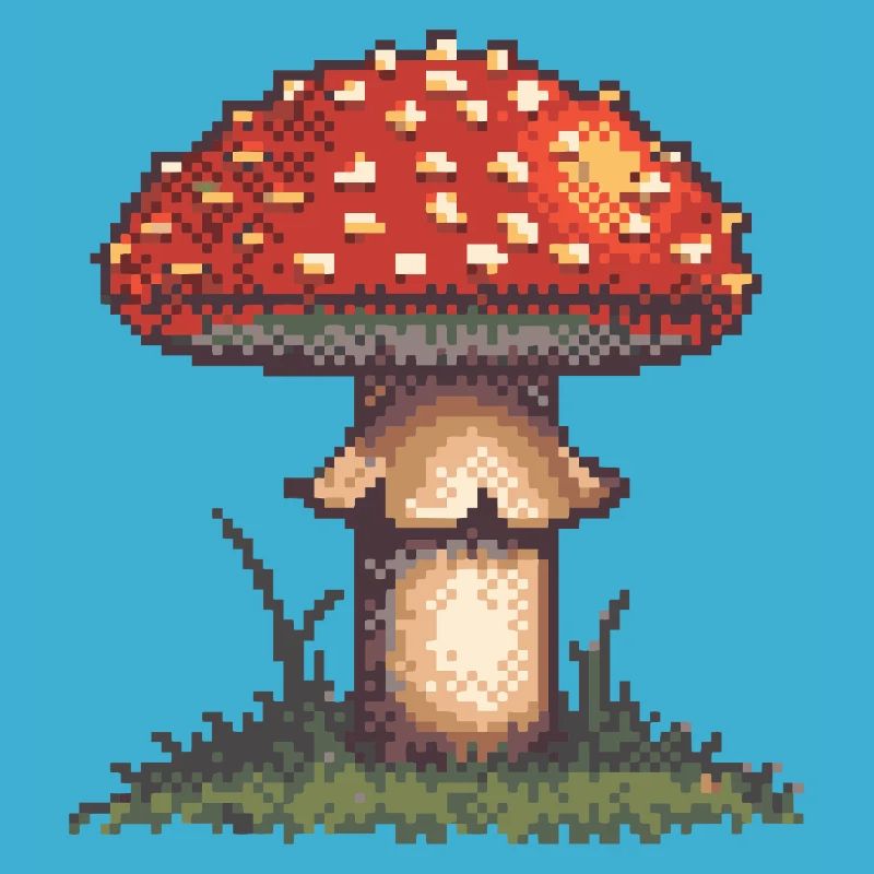Pixel champignon néon rétro