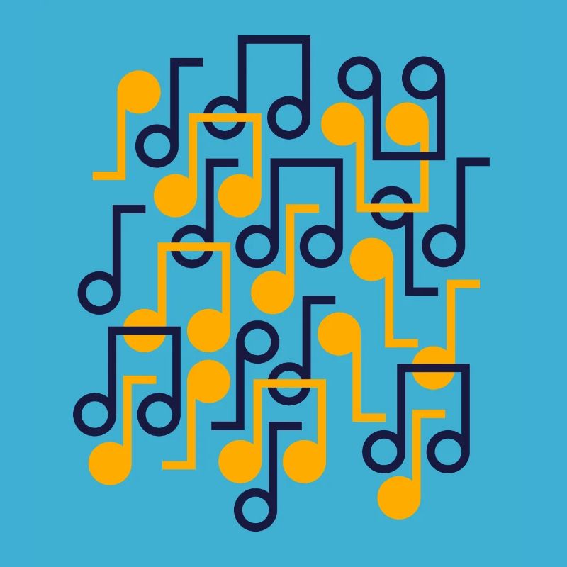 Music Notes Retro Style Pattern