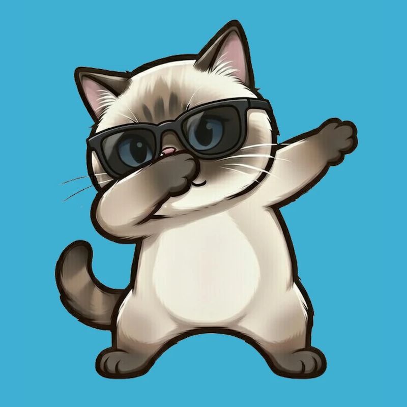 Dabbing Siamese Cat