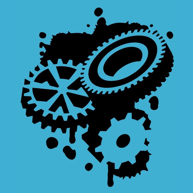 Three gear wheels as a graffiti