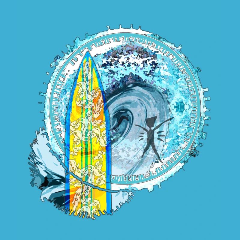 Surf Waves Abstract Art Print