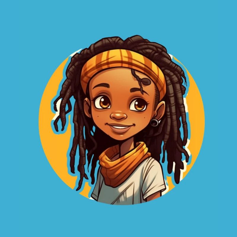Style décontracté avec des dreadlocks avec un couvre-chef coloré