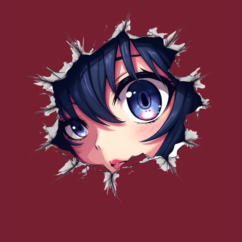 Anime-Auge mit durchbrochenem Papier-Effekt
