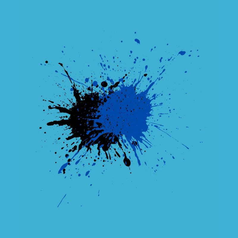 Creative Blue Paint Splash Print