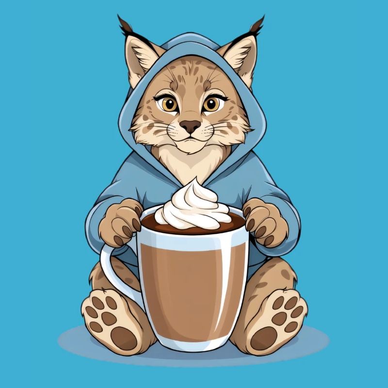 Lynx avec boisson chaude