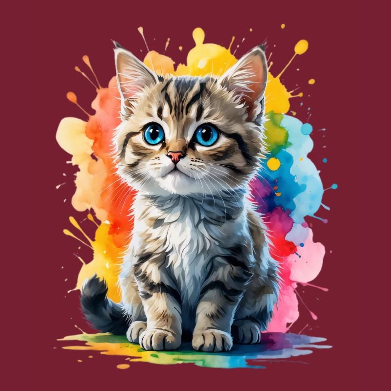 Explosion de couleurs de portrait de chat
