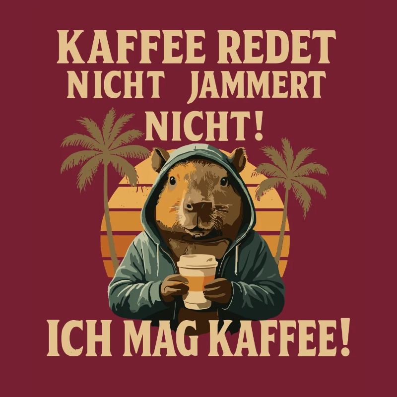 Capybara Kaffee Spruch Retro