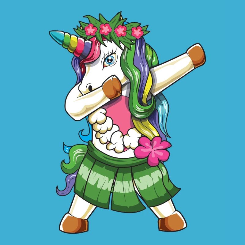 Dab de la danseuse de hula licorne hawaïenne