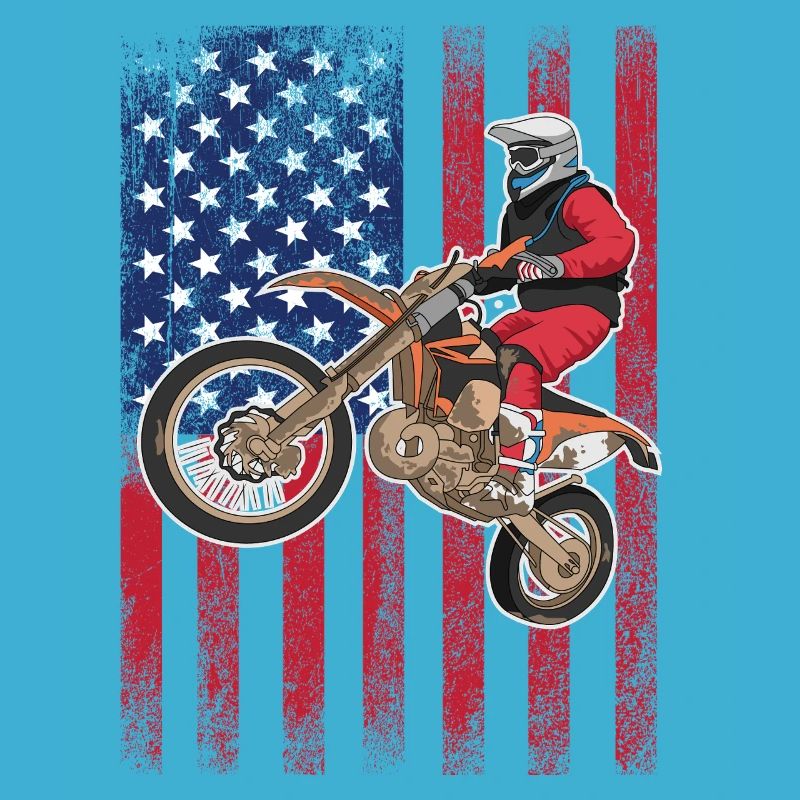 Drapeau américain du vélo de cross,