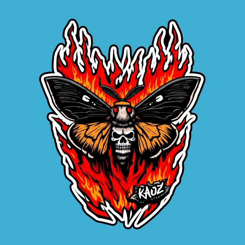 Flame Skull Moth Inferno