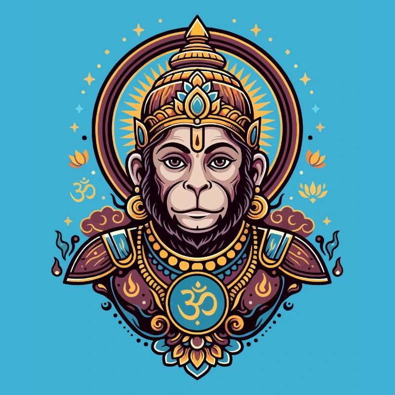 Monkey King with Om Symbol