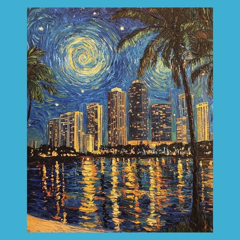 Miami Beach Florida Van Gogh Starry Night