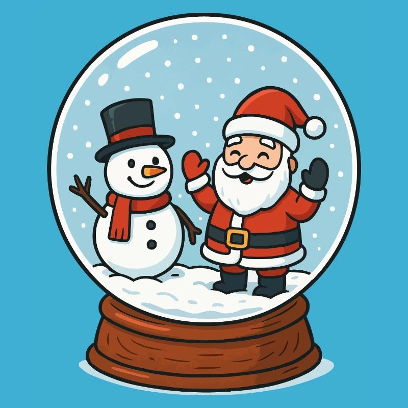 Snow Globe Magic: Santa & Snowman