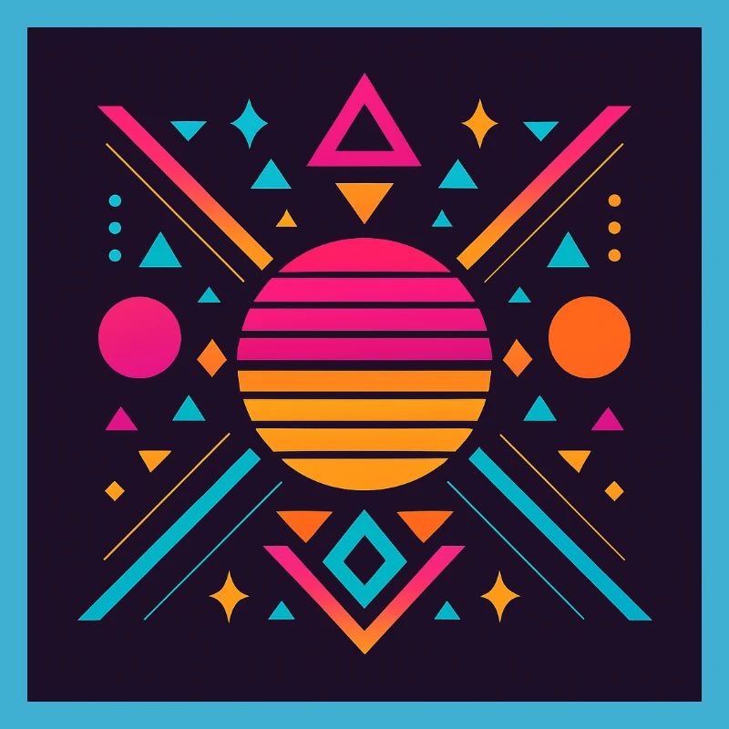 Synthwave geometric pattern